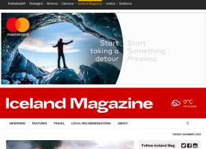 How icelandmag.is looks like on a tablet such as an iPad.