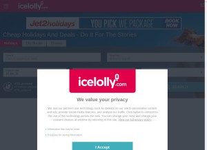 How icelolly.com looks like on a tablet such as an iPad.