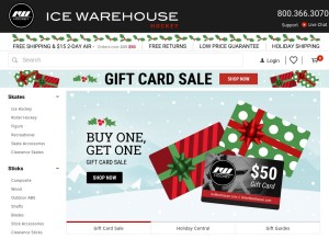 How icewarehouse.com looks like on a tablet such as an iPad.