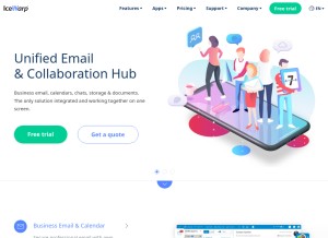How icewarp.com looks like on a tablet such as an iPad.