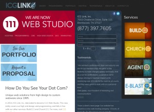 How icglink.com looks like on a tablet such as an iPad.