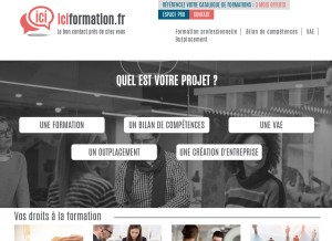 How iciformation.fr looks like on a tablet such as an iPad.