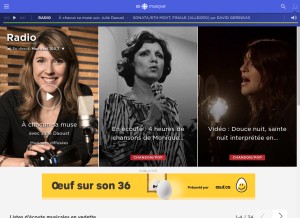 How icimusique.ca looks like on a tablet such as an iPad.