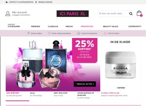 How iciparisxl.nl looks like on a tablet such as an iPad.