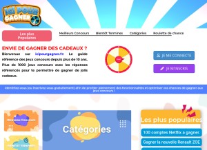 How icipourgagner.fr looks like on a tablet such as an iPad.