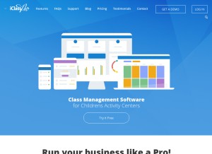How iclasspro.com looks like on a tablet such as an iPad.