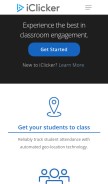 How iclicker.com looks like on a mobile device such as an iPhone.