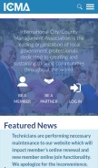 How icma.org looks like on a mobile device such as an iPhone.