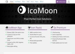 How icomoon.io looks like on a tablet such as an iPad.
