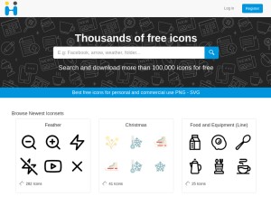 How icon-icons.com looks like on a tablet such as an iPad.