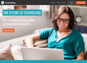 How icounseling.com looks like on a tablet such as an iPad.