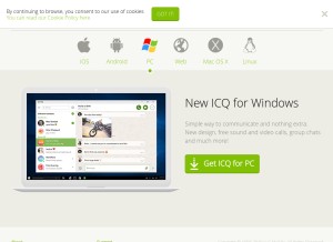How icq.com looks like on a tablet such as an iPad.