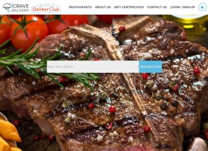 How icravedelivery.com looks like on a tablet such as an iPad.