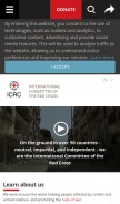 How icrc.org looks like on a mobile device such as an iPhone.