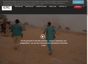 How icrc.org looks like on a tablet such as an iPad.