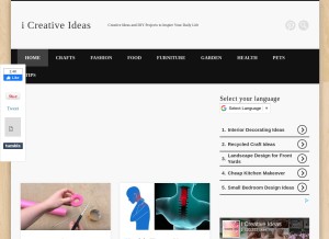 How icreativeideas.com looks like on a tablet such as an iPad.
