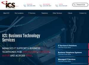 How ics-com.net looks like on a tablet such as an iPad.