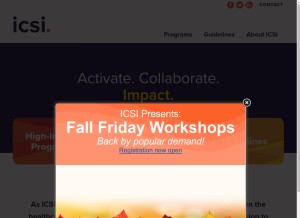 How icsi.org looks like on a tablet such as an iPad.