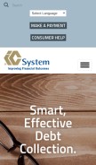 How icsystem.com looks like on a mobile device such as an iPhone.