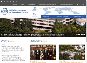 How ictp.it looks like on a tablet such as an iPad.
