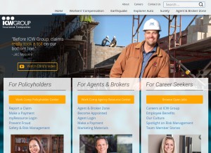 How icwgroup.com looks like on a tablet such as an iPad.