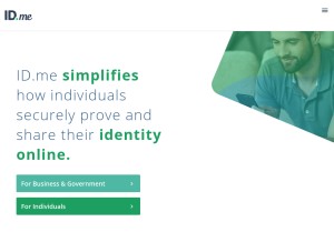 How id.me looks like on a tablet such as an iPad.