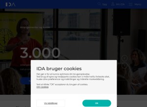How ida.dk looks like on a tablet such as an iPad.