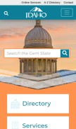 How idaho.gov looks like on a mobile device such as an iPhone.