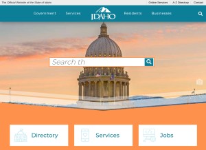 How idaho.gov looks like on a tablet such as an iPad.