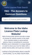 How idaholicenseplate.com looks like on a mobile device such as an iPhone.