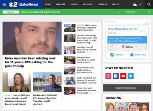 How idahonews.com looks like on a tablet such as an iPad.