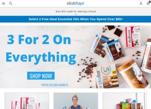 How idealshape.com looks like on a tablet such as an iPad.