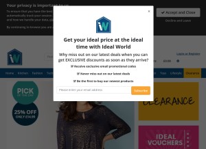 How idealworld.tv looks like on a tablet such as an iPad.