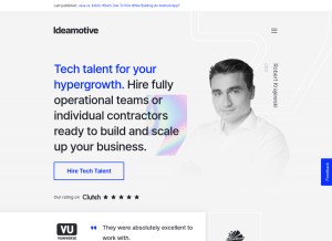How ideamotive.co looks like on a tablet such as an iPad.