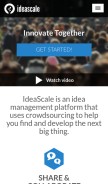 How ideascale.com looks like on a mobile device such as an iPhone.