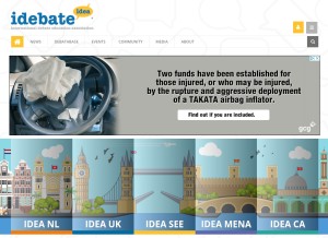 How idebate.org looks like on a tablet such as an iPad.