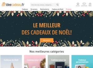 How ideecadeau.fr looks like on a tablet such as an iPad.