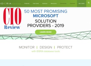 How idera.com looks like on a tablet such as an iPad.