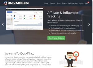 How idevaffiliate.com looks like on a tablet such as an iPad.
