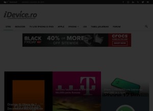 How idevice.ro looks like on a tablet such as an iPad.