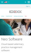 How idexxneo.com looks like on a mobile device such as an iPhone.