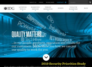 How idg.com looks like on a tablet such as an iPad.