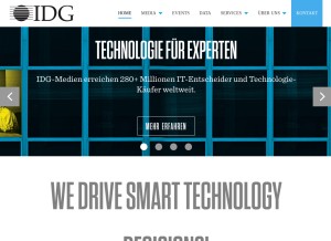 How idg.de looks like on a tablet such as an iPad.