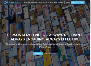 How idomoo.com looks like on a tablet such as an iPad.