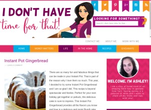 How idonthavetimeforthat.com looks like on a tablet such as an iPad.