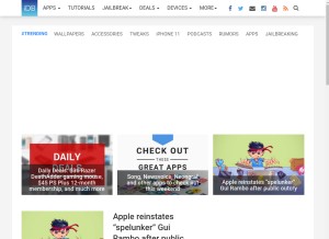 How idownloadblog.com looks like on a tablet such as an iPad.