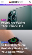How idropnews.com looks like on a mobile device such as an iPhone.
