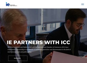 How ie.edu looks like on a tablet such as an iPad.