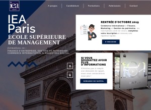 How ieaparis.fr looks like on a tablet such as an iPad.