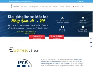 How iecs.vn looks like on a tablet such as an iPad.